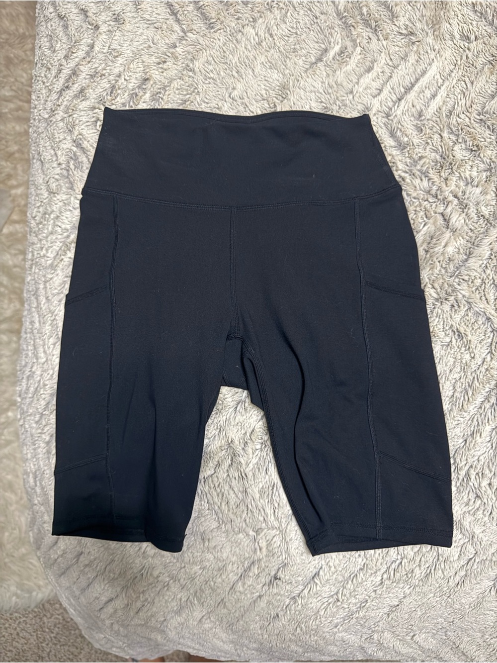 Fabletics High-Waist Black Women’s Active Bike Shorts with Pockets